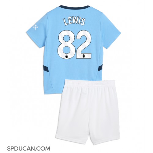 Dječji Nogometni Dres Manchester City Rico Lewis #82 Domaci 2024-25 Kratak Rukav (+ Kratke hlače)